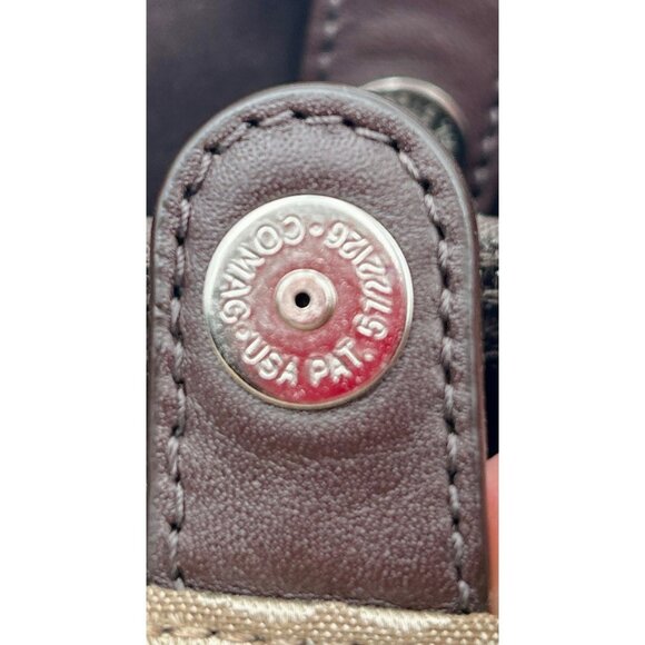 COACH Signature Stripe Pleated Tote Women’s Bag Khaki Brown F15510 - Picture 12 of 13